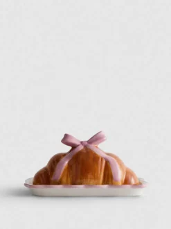 Butterdose aus Keramik in Croissantform