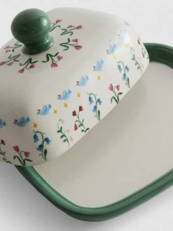 Butterdose mit Blumendetails