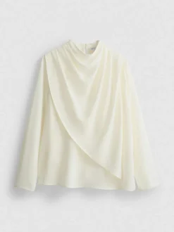 By Coleen Hochgeschlossene Cape-Bluse