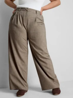 „By Coleen“ Hose mit weitem Bein und Bundfalten