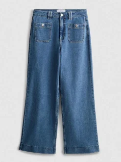 „By Coleen“ Jeans mit weitem Bein und aufgesetzten Taschen