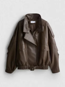 „By Coleen“ Kunstlederjacke mit Trichterkragen