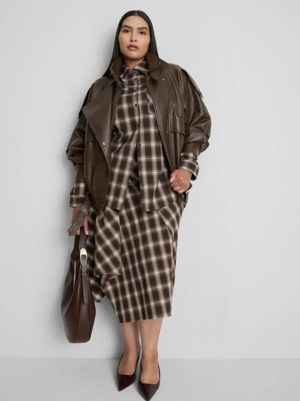 „By Coleen“ Kunstlederjacke mit Trichterkragen