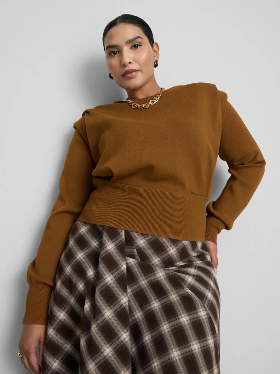 „By Coleen“ Pullover mit strukturierten Schultern