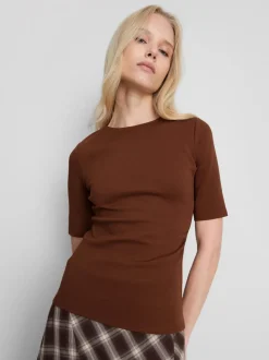 „By Coleen“ T-Shirt mit Raffung und hohem Baumwollanteil