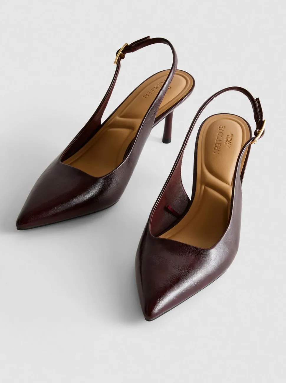 „By Collen“ Kunstleder-Slingbacks mit Schnalle
