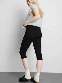 Capri-Leggings mit hohem Baumwollanteil und hohem Bund