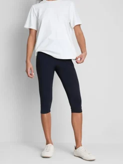 Capri-Leggings mit hohem Baumwollanteil und hohem Bund