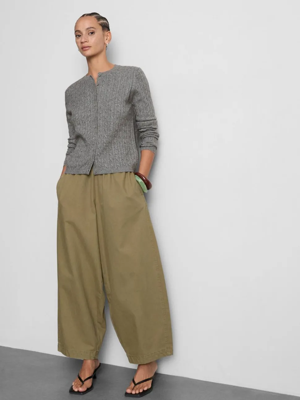 Cardigan mit Zopfmuster