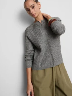Cardigan mit Zopfmuster