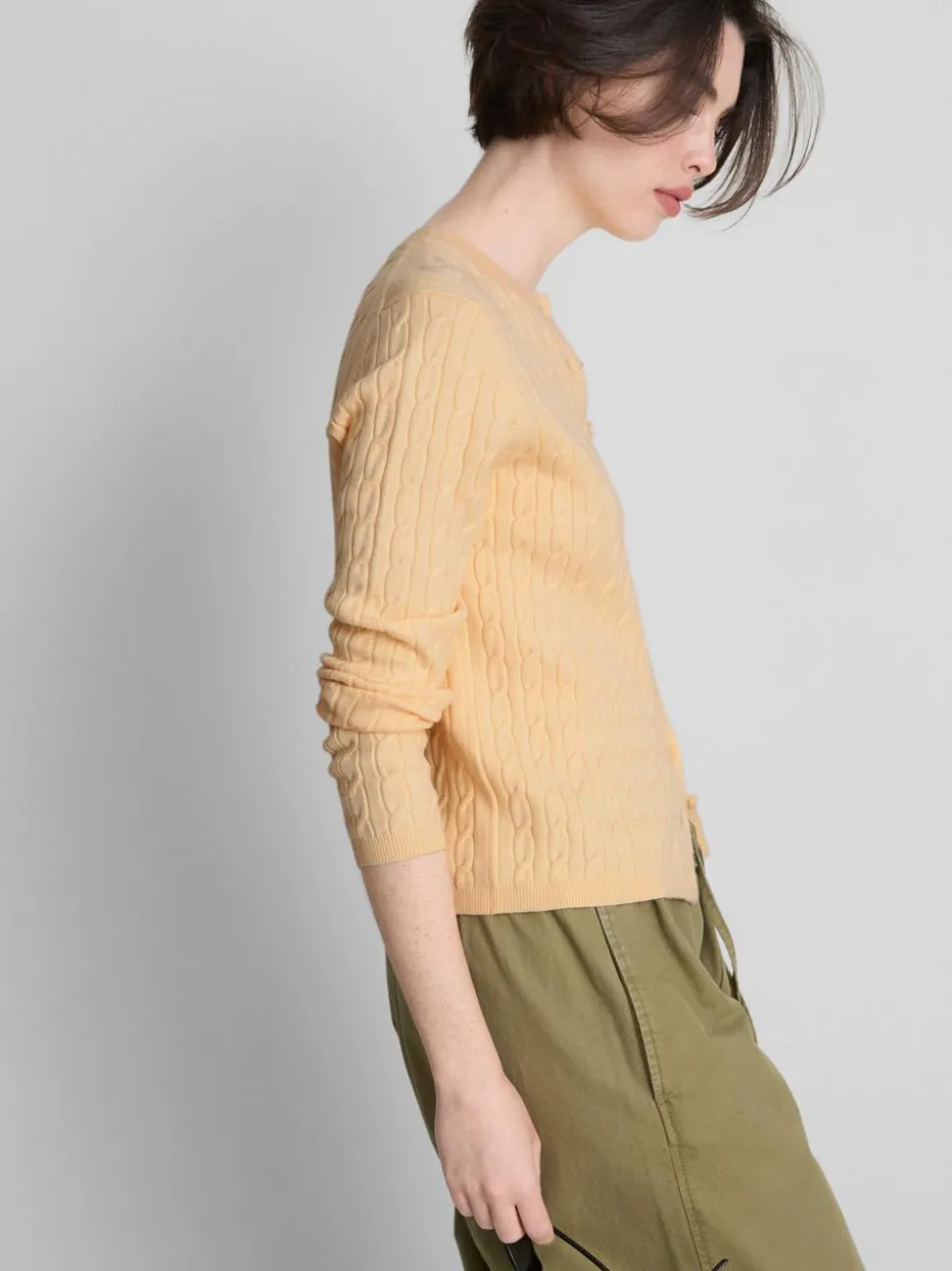 Cardigan mit Zopfmuster