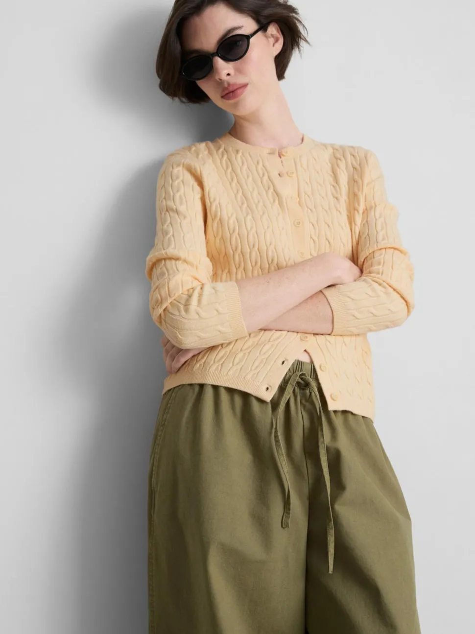 Cardigan mit Zopfmuster