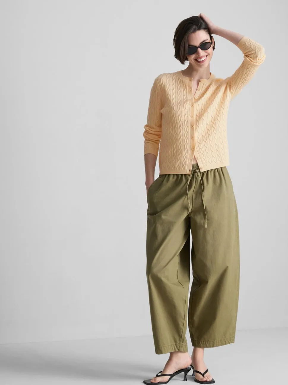 Cardigan mit Zopfmuster