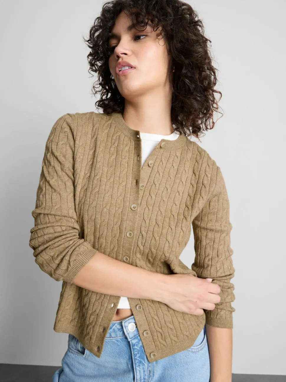 Cardigan mit Zopfmuster