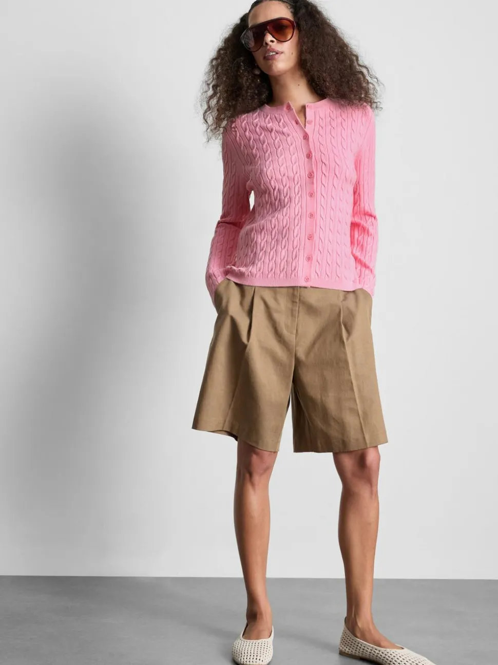 Cardigan mit Zopfmuster