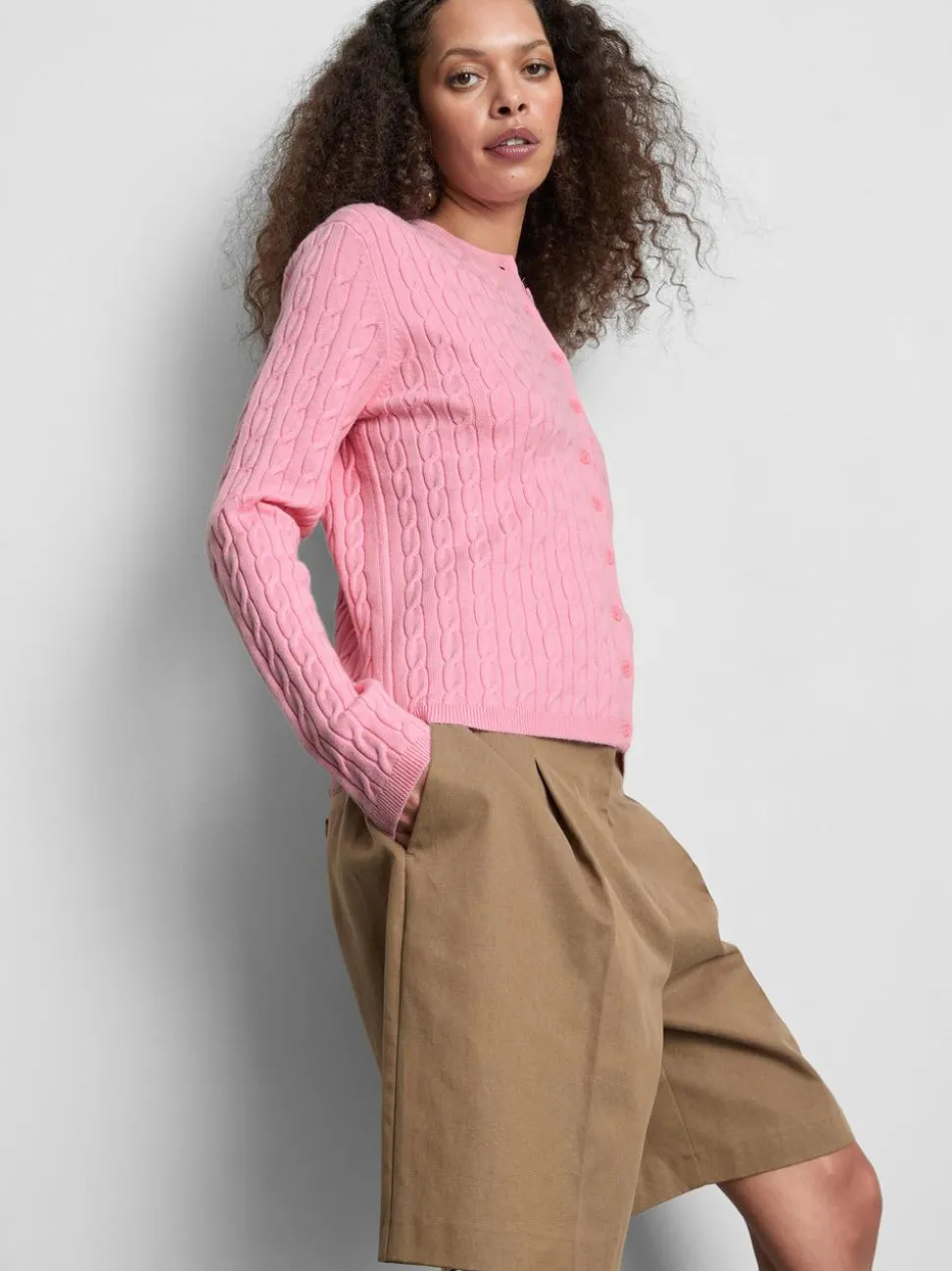 Cardigan mit Zopfmuster