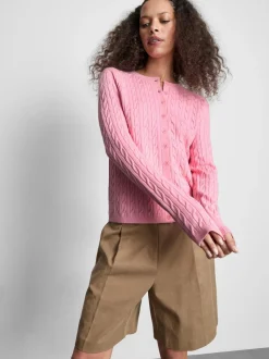 Cardigan mit Zopfmuster