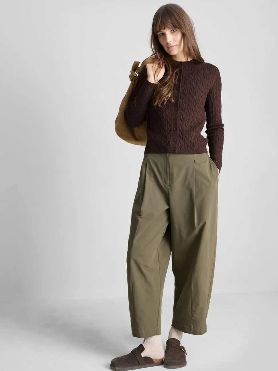 Cardigan mit Zopfmuster