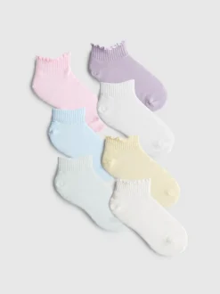 Crew-Socken in Viertellänge und Pastellfarben, 7er-Pack