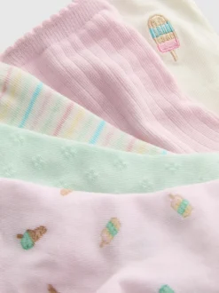 Crew-Socken mit Eiscreme-Print, 5er-Pack