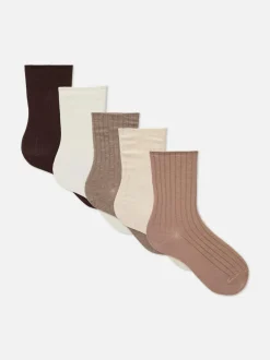 Crew-Socken mit hohem Baumwollanteil in verschiedenen Farben, 5er-Pack