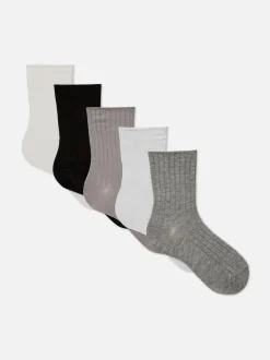 Crew-Socken mit hohem Baumwollanteil in verschiedenen Farben, 5er-Pack