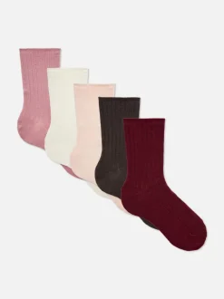 Crew-Socken mit hohem Baumwollanteil in verschiedenen Farben, 5er-Pack