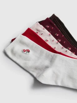 Crew-Socken mit hohem Baumwollanteil und Blumenmuster, 5er-Pack