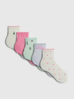 Crew-Socken mit Matcha-Designs, 5er-Pack