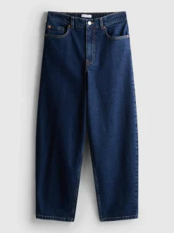 Denim-Jeans mit hohem Bund und konischer Form