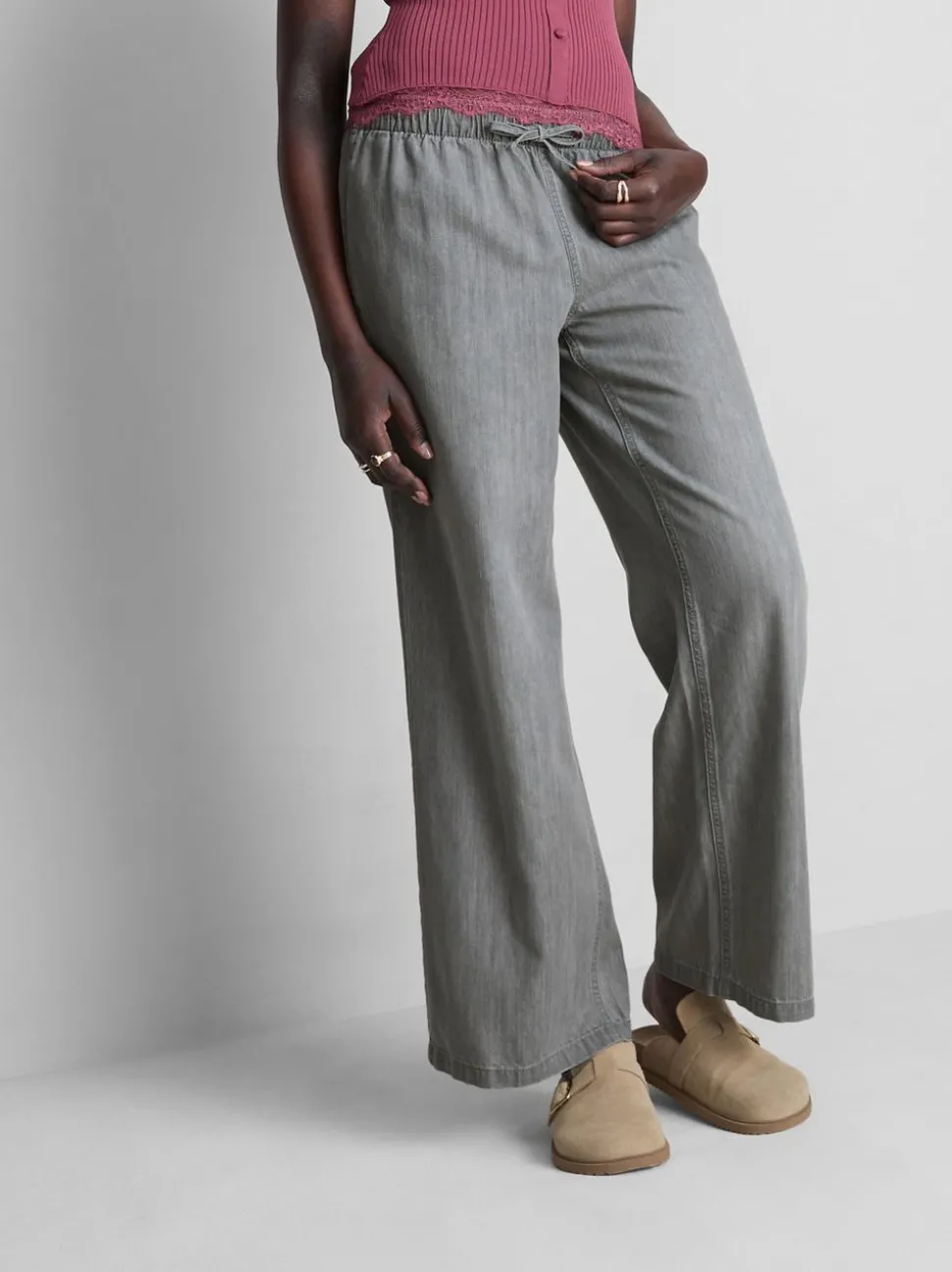 Denim-Jogginghose mit geradem Bein