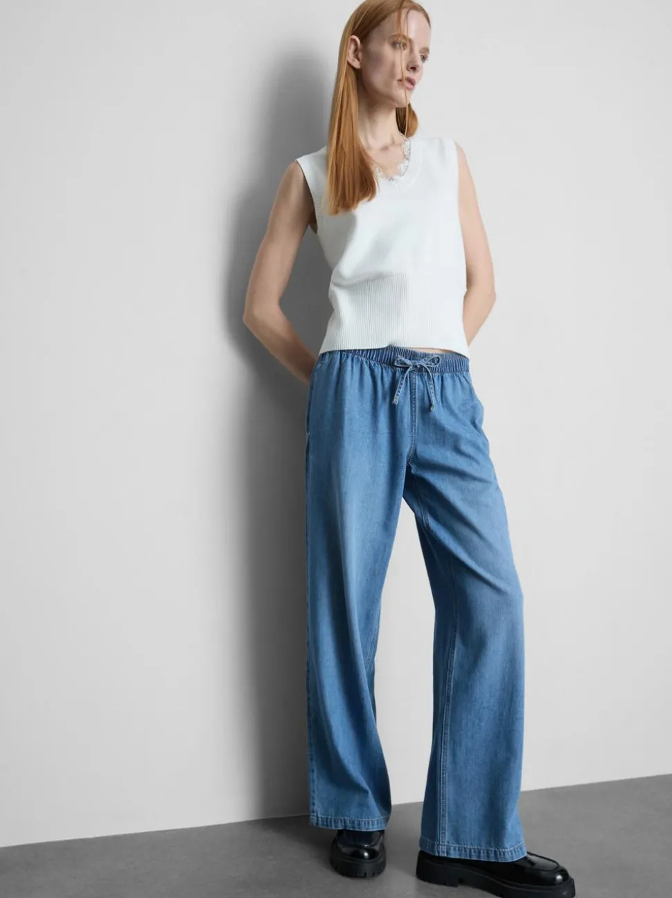 Denim-Jogginghose mit geradem Bein