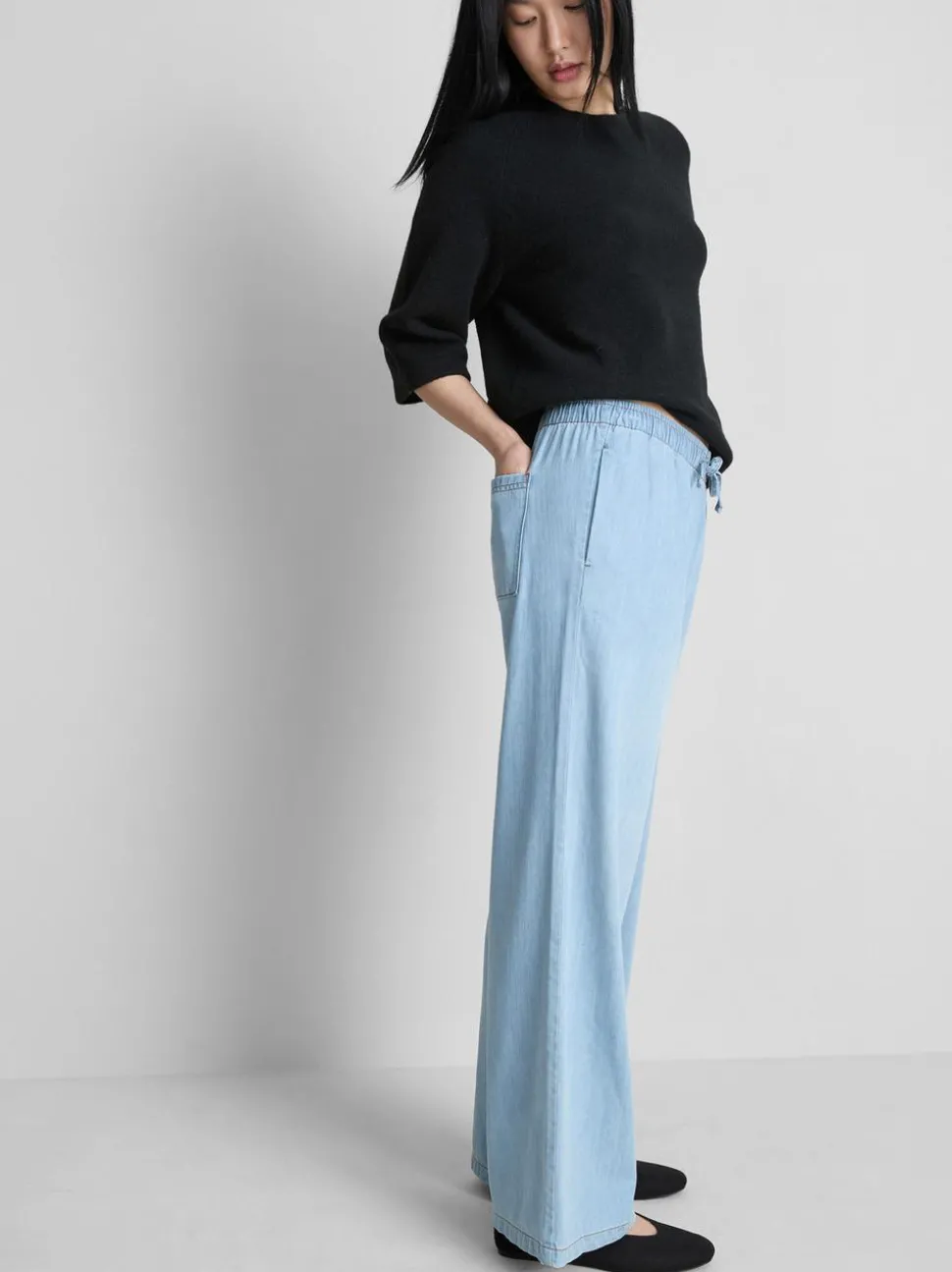 Denim-Jogginghose mit geradem Bein