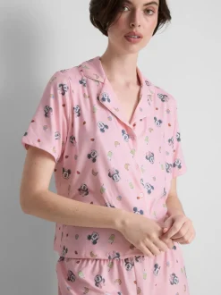 „Disney Micky Maus“ Schlafanzugshorts im Boyfriend-Look