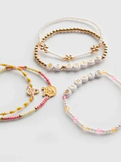 „Disney Winnie Puuh“ Perlenarmbänder mit Anhängern, 5er-Pack
