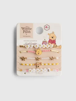„Disney Winnie Puuh“ Perlenarmbänder mit Anhängern, 5er-Pack