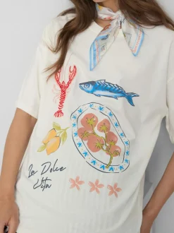 „Dolce Vita“ Oversized-T-Shirt mit Grafik