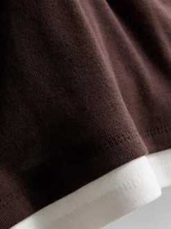 Doppellagiges T-Shirt mit Rundhalsausschnitt
