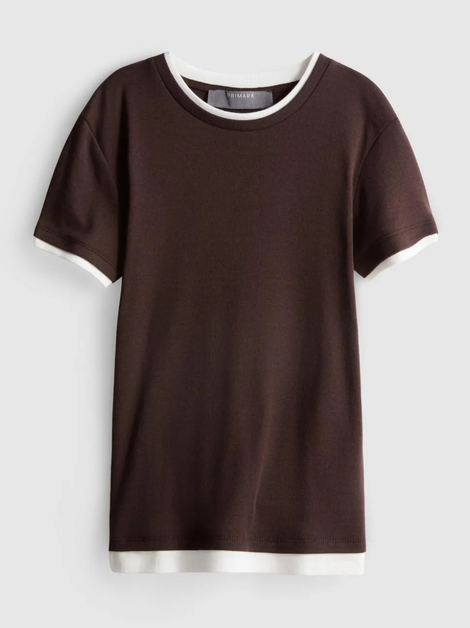 Doppellagiges T-Shirt mit Rundhalsausschnitt