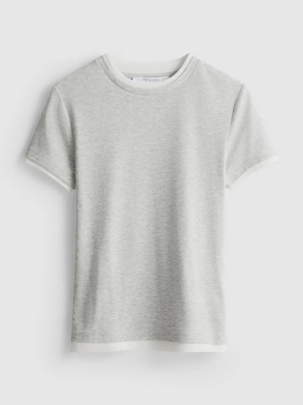 Doppellagiges T-Shirt mit Rundhalsausschnitt