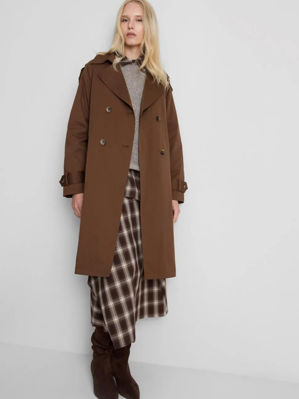 Doppelreihiger „By Coleen“ Midi-Trenchcoat