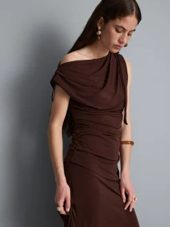 Drapiertes One-Shoulder-Top aus Jersey
