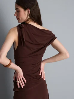 Drapiertes One-Shoulder-Top aus Jersey