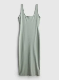 Eng anliegendes Midikleid mit Karree-Ausschnitt