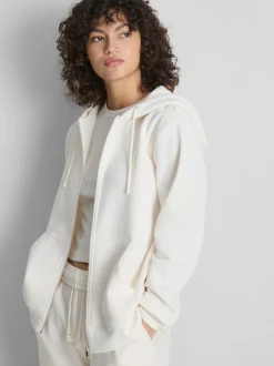 Essential Hoodie aus Baumwollmischung mit Reißverschluss