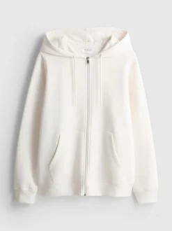 Essential Hoodie aus Baumwollmischung mit Reißverschluss