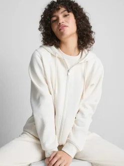 Essential Hoodie aus Baumwollmischung mit Reißverschluss