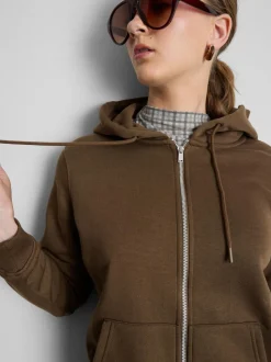 Essential Hoodie aus Baumwollmischung mit Reißverschluss
