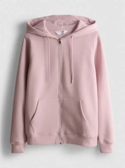 Essential Hoodie aus Baumwollmischung mit Reißverschluss