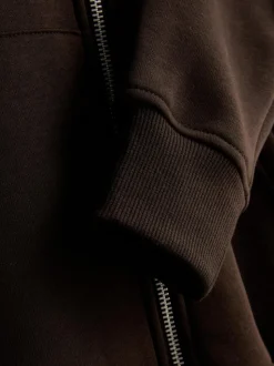 Essential Hoodie aus Baumwollmischung mit Reißverschluss